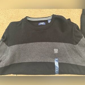Chaps Men's Sweater in Black and Gray